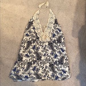 Blue and White Paisley Dress